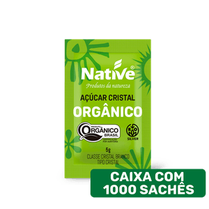 Açúcar Cristal Orgânico Native Caixa contém 1000 Sachês de 5 gr