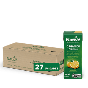 Suco de Laranja Orgânico Native - Caixa com 27 unidades de 200ml