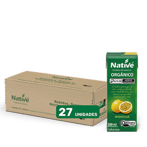 Néctar de Maracujá Orgânico Native - Caixa contém 27 unidades de 200ml