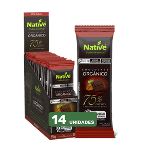 Chocolate Orgânico Native 75% Cacau 14x25 gramas