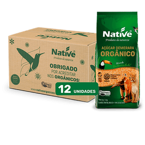 Açúcar Orgânico Demerara Native - Caixa com 12 unidades de 1Kgr