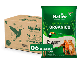 Açúcar Cristal Orgânico Native - Fardo com 6 unidades de 5kg