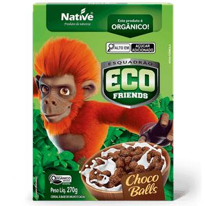 Cereal Orgânico Eco Friends Choco Balls Native 270g