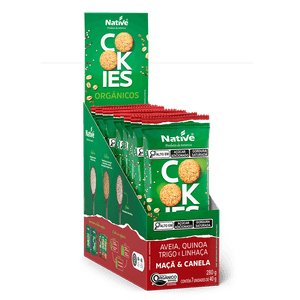 Cookies Orgânicos Native de Quinoa. Aveia. Trigo e Linhaça sabor Maçã e Canela 7x40g