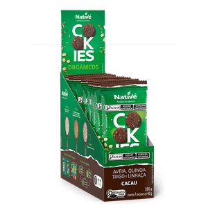 Cookies Orgânicos Native de Quinoa. Aveia. Trigo e Linhaça sabor Cacau 7x40g