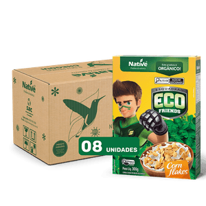 Cereal Orgânico Eco Friends Corn Flakes Native - Caixa com 8 unidades de 300gr